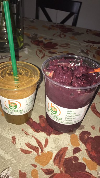 I love healthy greens! They have the best a&ccedil;ai bowls made with apple juice instead of almond milk 😍😍😍<a href="/tag/starburst"class="tags"><span>#starburst</span></a><a href="/tag/shatter"class="tags"><span>#shatter</span></a>
