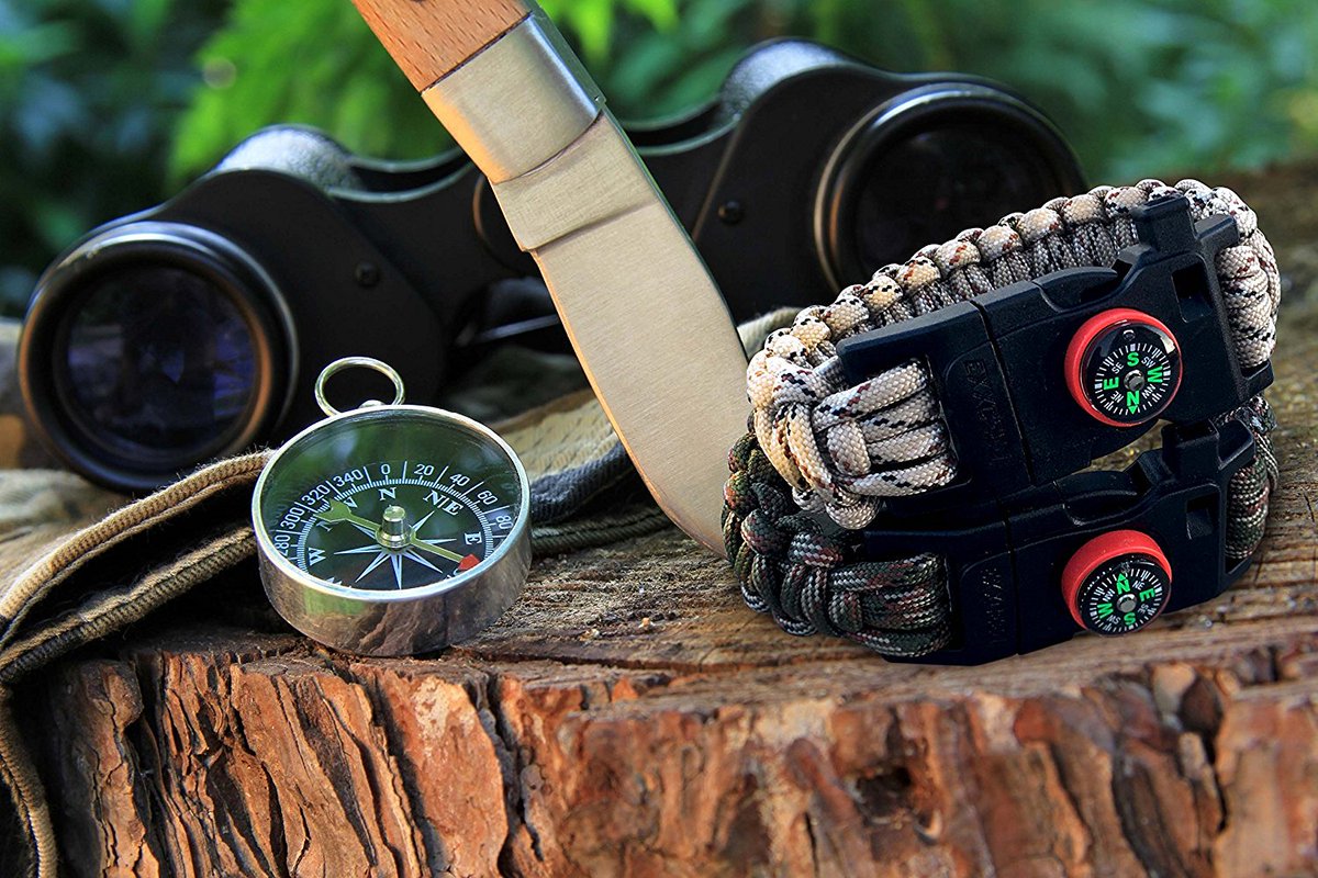 Paracord #Survival #Wristband Kit 5-in-1 #Gear with knife~Compass~FireStarter~Flint~Whistle amzn.to/2miacYl #gadgets #hike #hunting