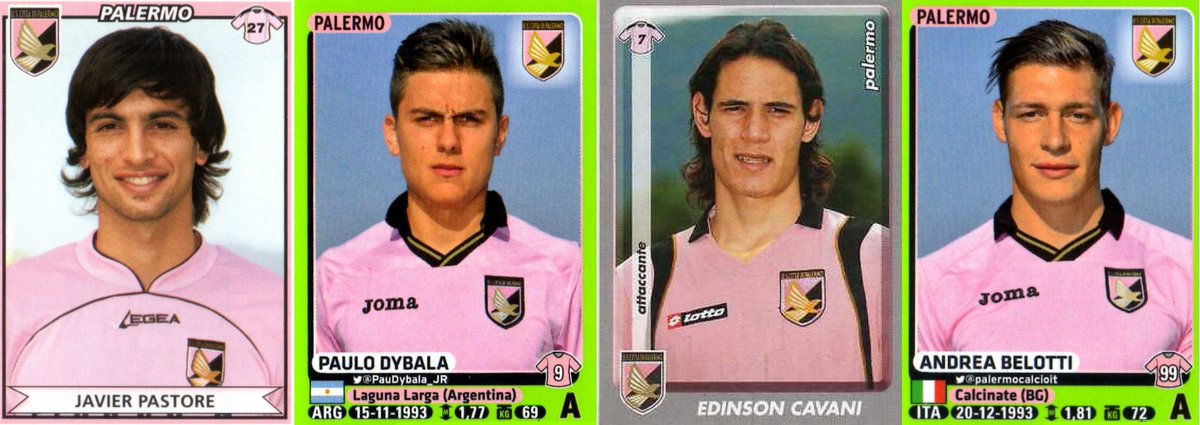 OldSchoolPanini's tweet photo. Could you imagine Palermo with this offensive line today ?
#Pastore #Dybala #Cavano #Belotti https://t.co/35ndHR4krz