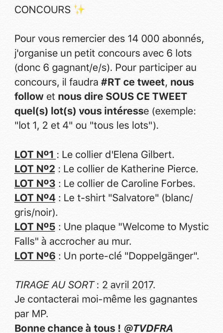 TVDFRA's tweet photo. CONCOURS ✨ Pour participer : 

▪️#RT ce tweet 
▪️Follow nous 
▪️Dis nous quels lots t'intéressent. 

Bonne chance ! https://t.co/StLKf8xzkQ