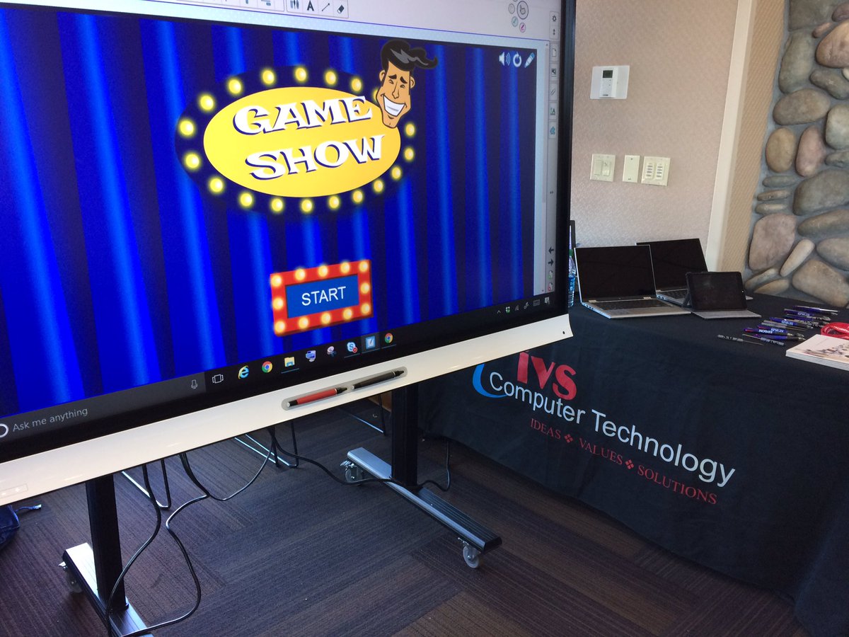 IVSComputerTech's tweet photo. Done with lunch? Come play w/ #SMART lab's newest addition, Game Show! #edtech #ETC2017 #ivsct #gamification https://t.co/jWUsb0ZjTN
