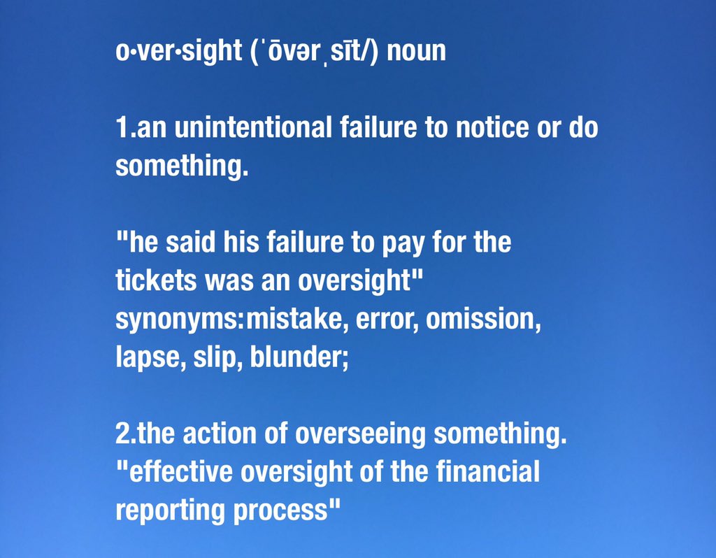 oversight definition oversight definition