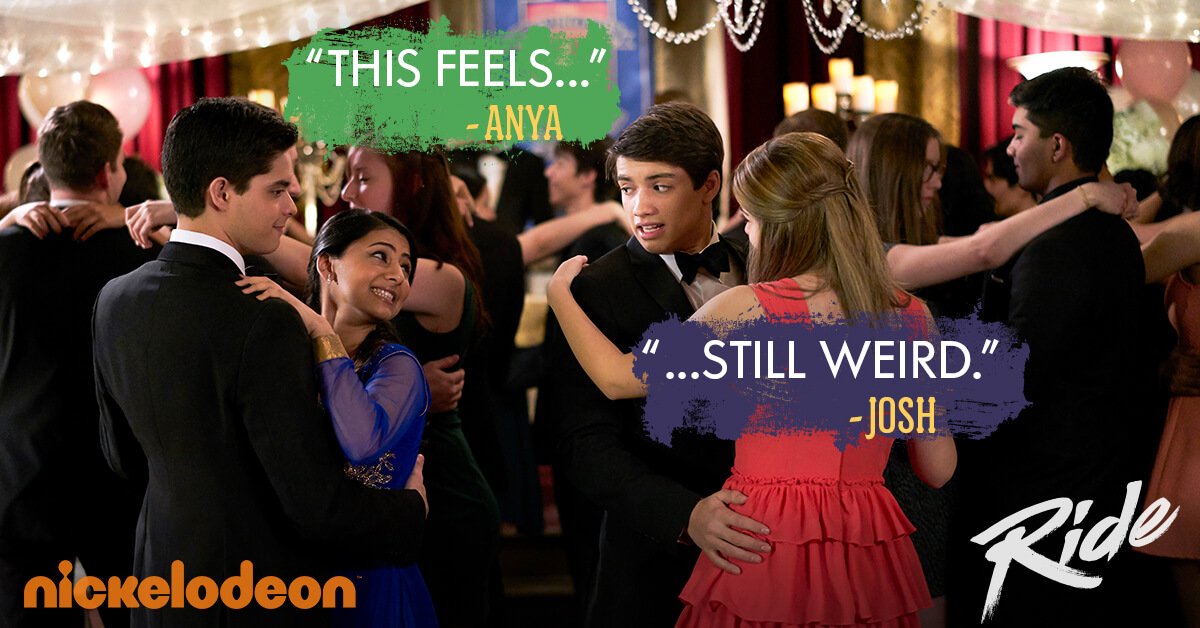 OfficialRide_TV's tweet photo. Awwwww! Josh and Anya (#Janya??) = 💕 true love💕 ....... kind of? #RIDEOnNickelodeon https://t.co/G0PB1coGAc