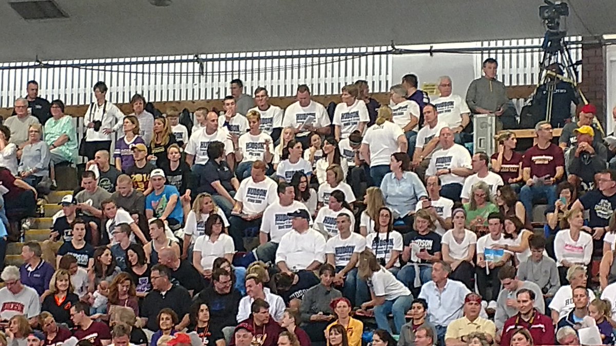 HHSswim's tweet photo. Hudson parents ready. #StateFinals2017. #GoBoats #RTB #TrustTheProcess https://t.co/nEdg11jHUa