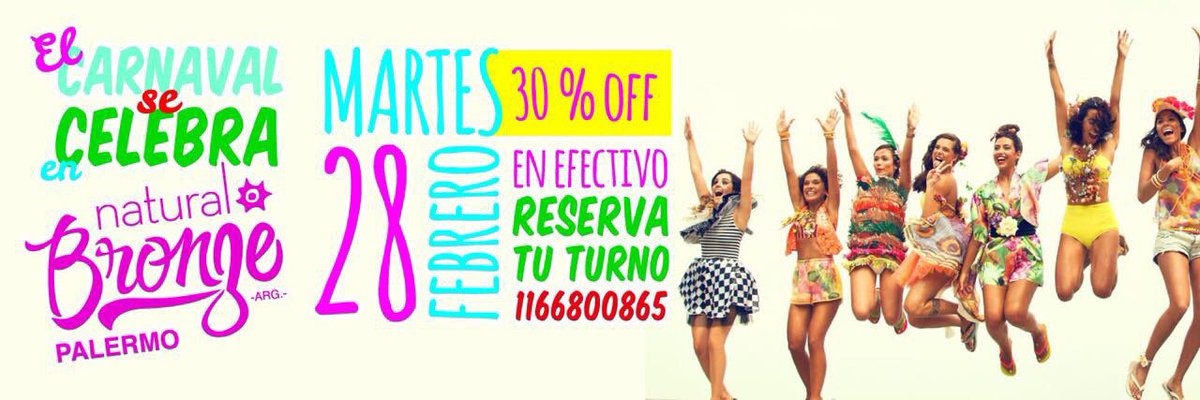 Festejamos el Carnaval y te regalamos un 30%off. Reserva tu turno . Sucursal palermo