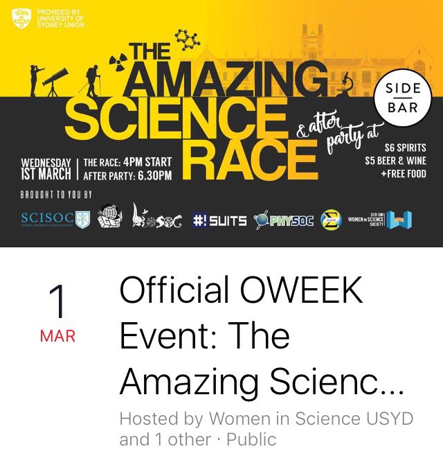 Nalini Joshi (@monsoon0) on Twitter photo Women in Science and other student soc. <a href="/Sydney_Uni/">University of Sydney</a> <a href="/Sydney_Science/">Sydney Science</a> are holding an Amazing Race on 01 March 2017 facebook.com/events/1989651… Women in Science and other student soc. <a href="/Sydney_Uni/">University of Sydney</a> <a href="/Sydney_Science/">Sydney Science</a> are holding an Amazing Race on 01 March 2017 facebook.com/events/1989651…