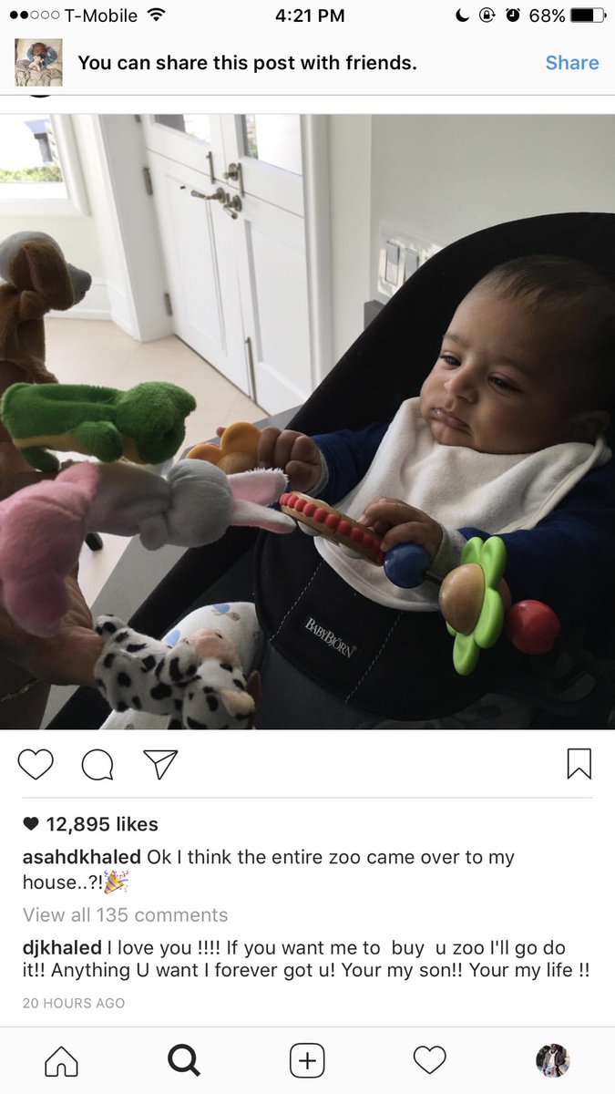 BlvckJxsus's tweet photo. dj khaled be commenting under asahd pics like his 4 month old son really run the page 😭😭😭 https://t.co/v5Gu62HPvU