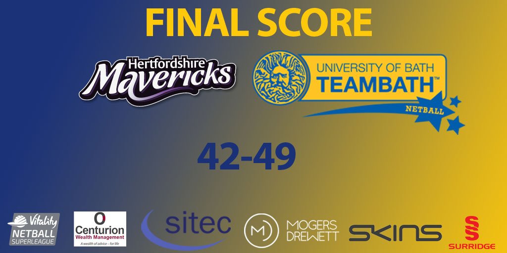 TeamBathNetball's tweet photo. What a game to end #SuperTen - and it's the #BlueAndGold who take the win after an epic encounter! #VNSL2017 https://t.co/3kDc4uFP2J