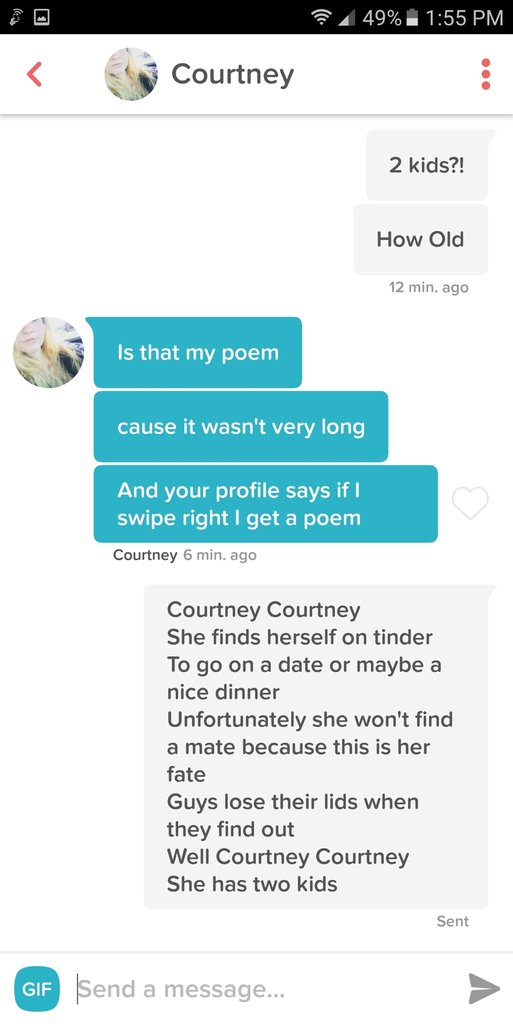 DatingTinder's tweet photo. I wish I was better at writing poems. #tinder #dating https://t.co/mPK2j08hWF