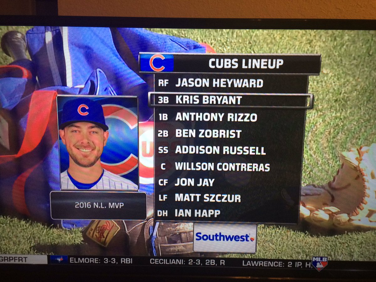 GameRecap's tweet image. Cubs line up today