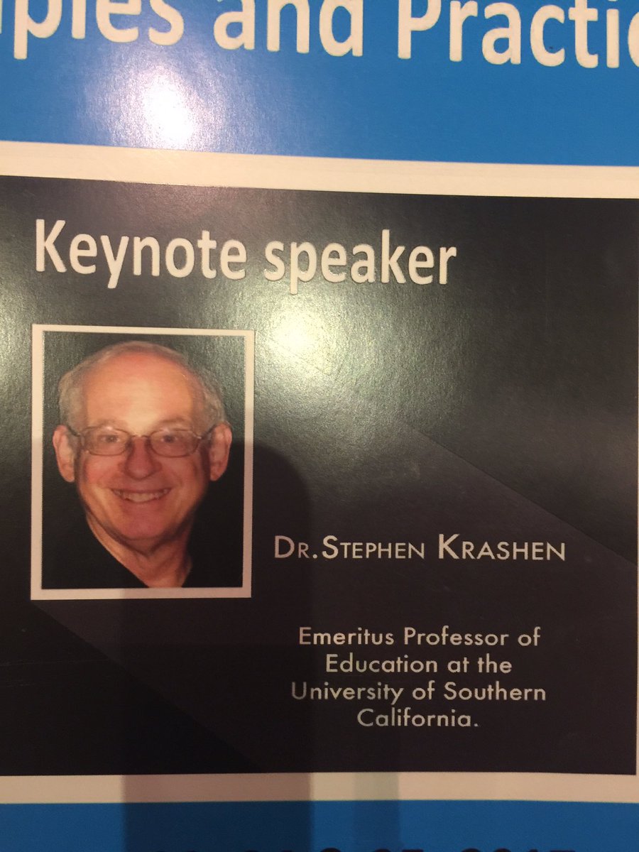MaestraReina17's tweet photo. Comprehensible input and language acquisition. What a treat to hear from Dr. Stephen Krashen in person. #ccflt17 https://t.co/CdxX4OjLGZ