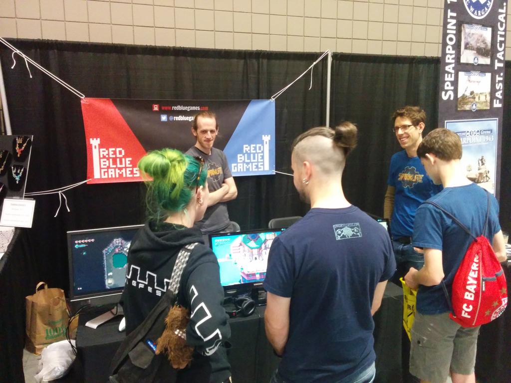 redbluegames's tweet photo. #sparklite Booth has been nonstop all day. Thanks to everyone who came by and played the demo! @PlaythroughGC #pthype https://t.co/qG4pCl5y1A