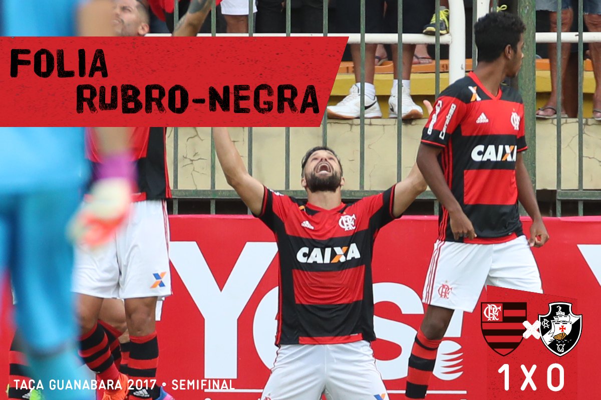 Flamengo's tweet photo. O sábado de carnaval foi de #FoliaRubroNegra! Com gol de Diego, Mengão 1x0 e vaga na final! https://t.co/wa1VOkCFOW