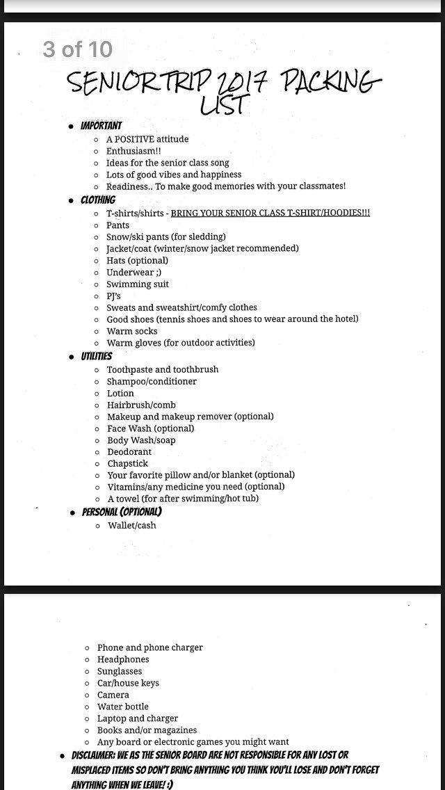Uh2017Updates's tweet photo. Also, HERE IS THE ITINERARY &amp; PACKING LIST in case anyone missed the email or didn't get a packet! 😃👍🏻👌🏻 https://t.co/UXsK1qvuCx