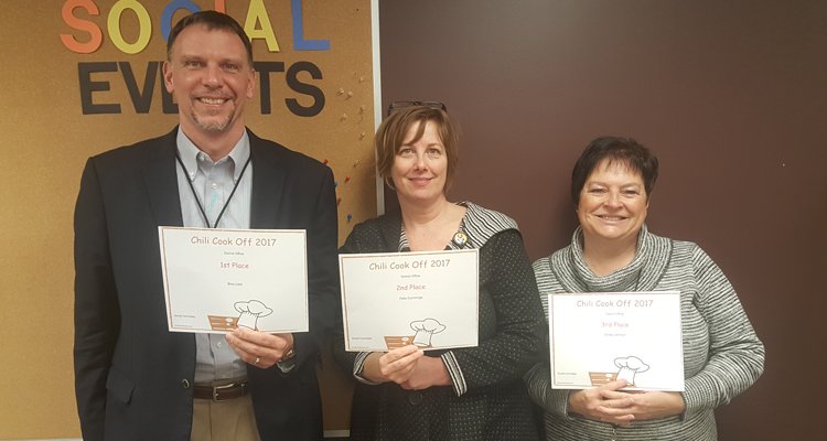 FargoNDSchools's tweet photo. Congrats to @FargoND Schools District Office Chili Cookoff winners: Broc, Patty and Shirley! #yum #weatetoomuch #itwasallgood https://t.co/yjQ3NVQ5cu