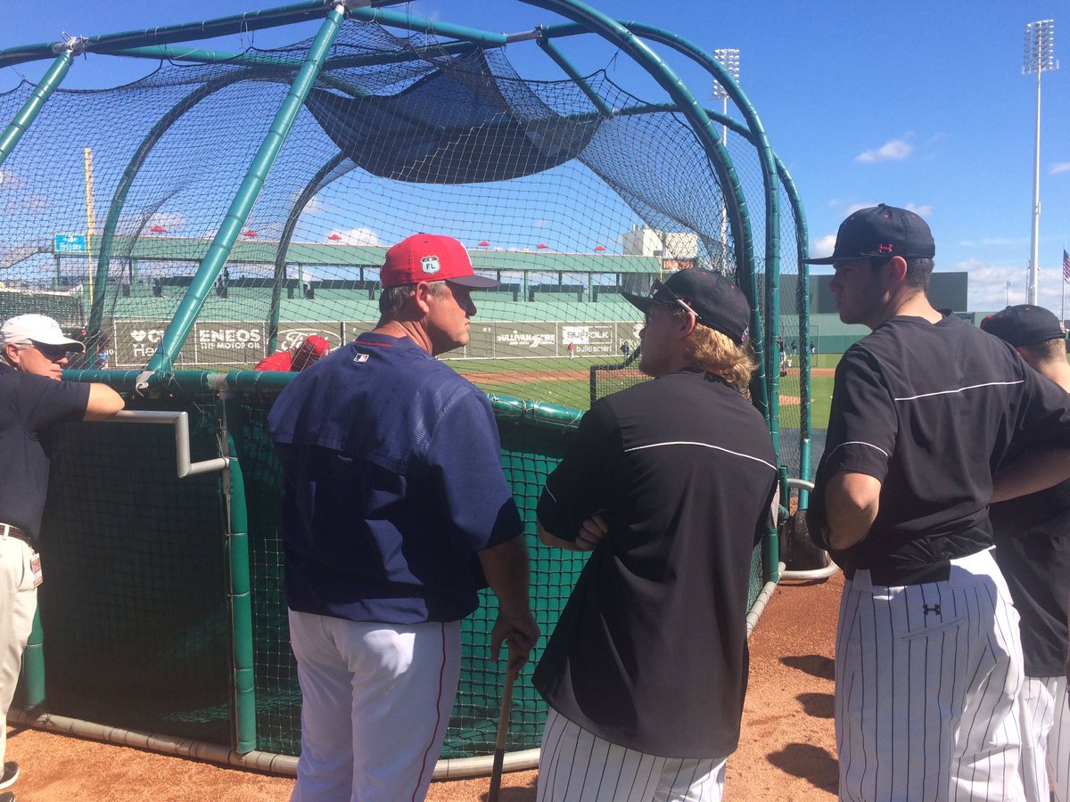 HCBradley14's tweet image. Not only did 2014 Alum Nolan Lang get to meet John Farrel, he also took it to the Red Sox &amp;amp; went 2-2 in his spring debut! #ThemDPBoys #NEU