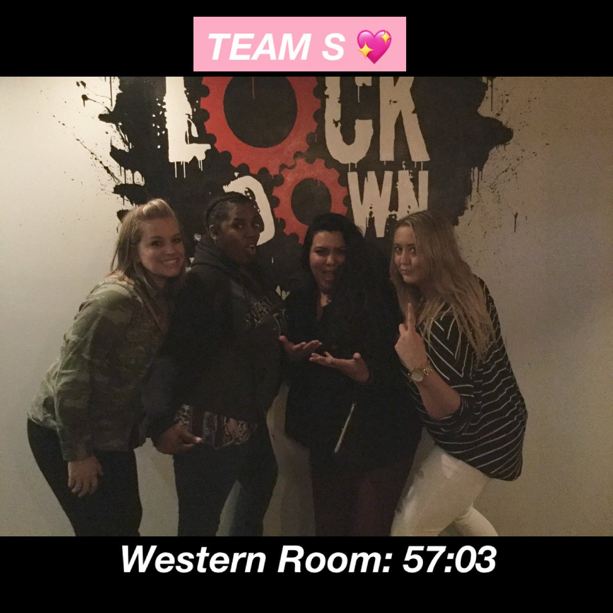 LockdownVegas's tweet photo. This fabulous female foursome escaped from the Western Room! Fantastic job! 👏👏👏✨ #lockdownsd https://t.co/Cf6ie5AXBt
