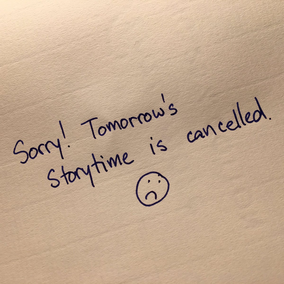 Tomorrow's Storytime is cancelled. We'll still have milk and cookies on hand, though! We'll resume next week!