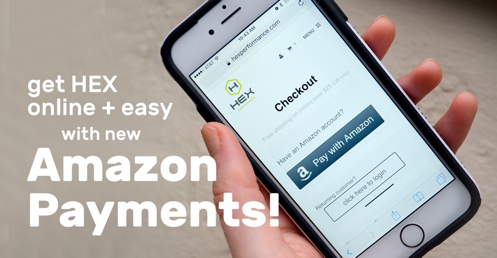 HEXPerformance's tweet photo. Now you get the ease of Amazon right on our shop! Here's why Amazon Payments are awesome: https://t.co/HsDuzjnkAX #amazonpayments https://t.co/jvdWeHV0EK