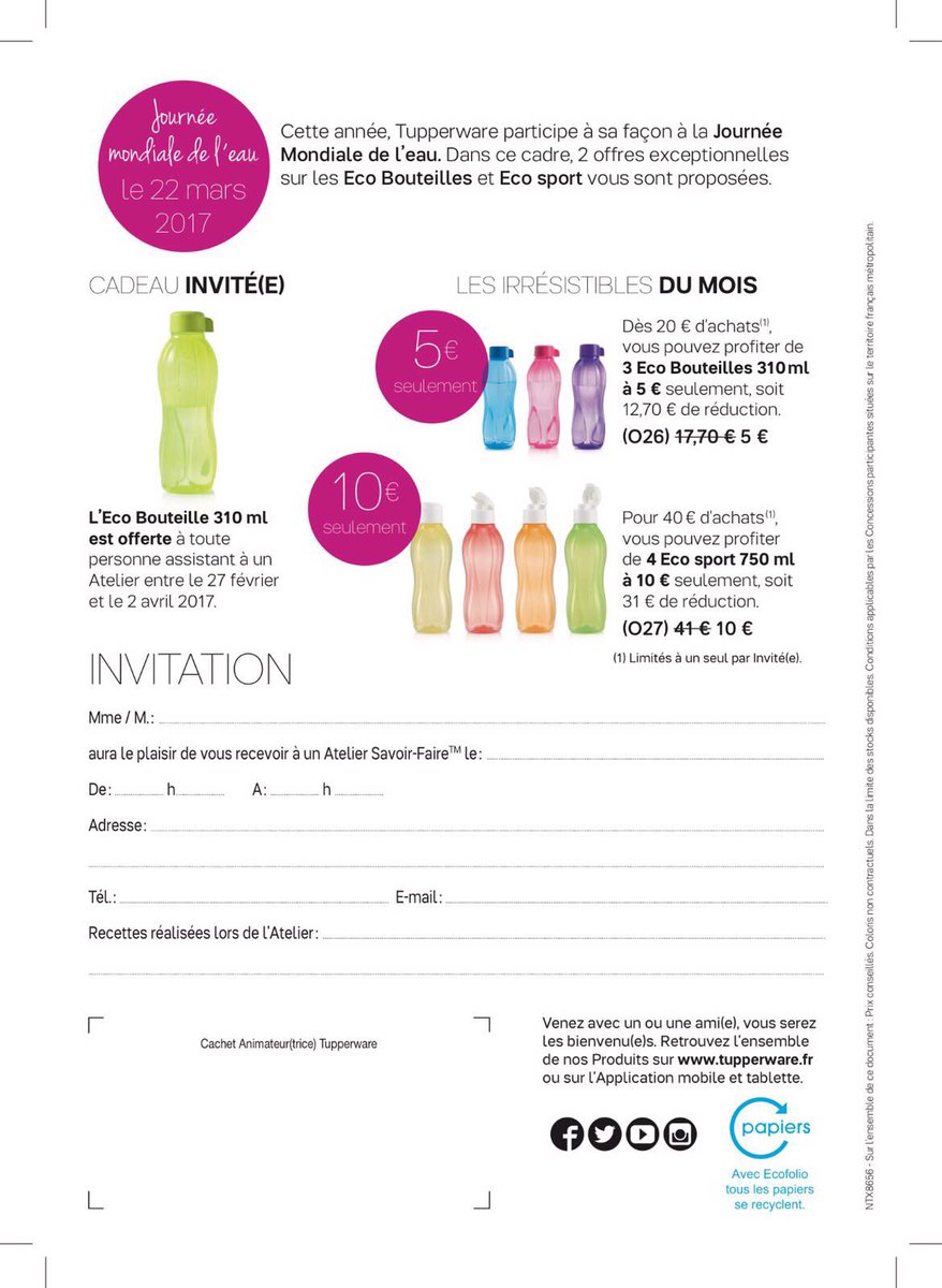 TupperwareMiss's tweet photo. Promo mars 2017 cadeau invités#tupperware #promomars2017 #cadeauinvite https://t.co/NC3CjRs04G
