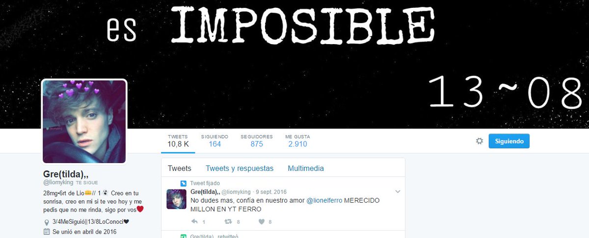chuugiaccone's tweet photo. Somos goals mi Gretilda,te amo @liomyking https://t.co/TEFkSHFDpG