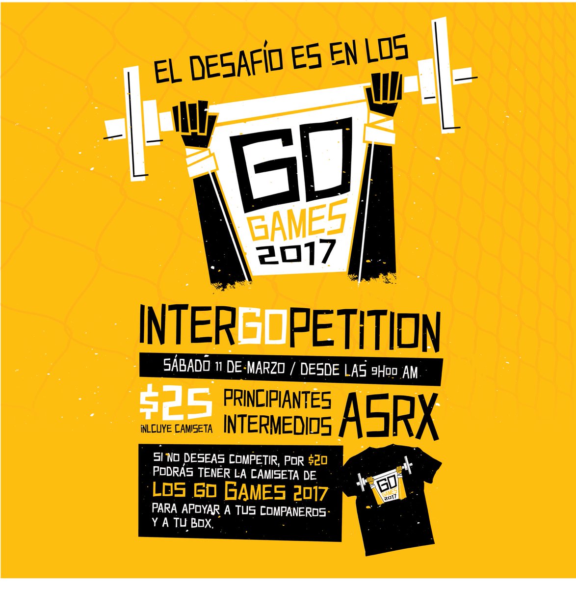 goxfit's tweet photo. Tu oportunidad de demostrarte de lo que eres capaz! Si eres o fuiste alumno nuestro y quieres competir te puedes inscribir! #gogames2017 https://t.co/Vyut1RTK9O