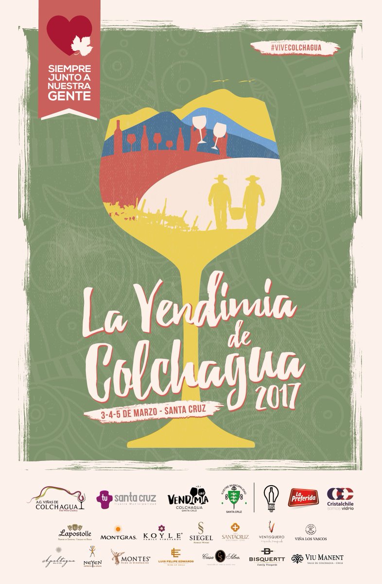 Disfruta de la #Vendimia este 3, 4 y 5 de marzo en #SantaCruz !!! #ViveColchagua !!!