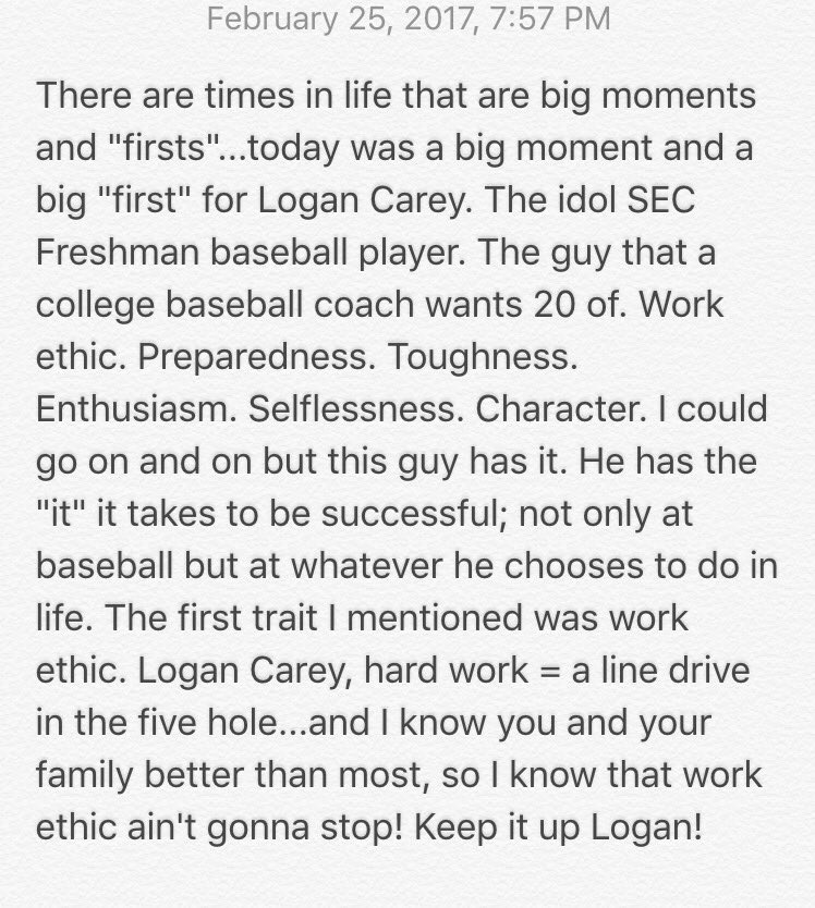 SWING CHECK BASEBALL (@swingcheckbaseb) on Twitter photo Great job <a href="/LoganCarey97/">Logan Carey</a>...tears to my eyes is an understatement. Enjoy the night and do it again tomorrow. <a href="/yardball8/">Jimmy Carey</a> <a href="/jencarey8/">jenny carey</a> Great job <a href="/LoganCarey97/">Logan Carey</a>...tears to my eyes is an understatement. Enjoy the night and do it again tomorrow. <a href="/yardball8/">Jimmy Carey</a> <a href="/jencarey8/">jenny carey</a>