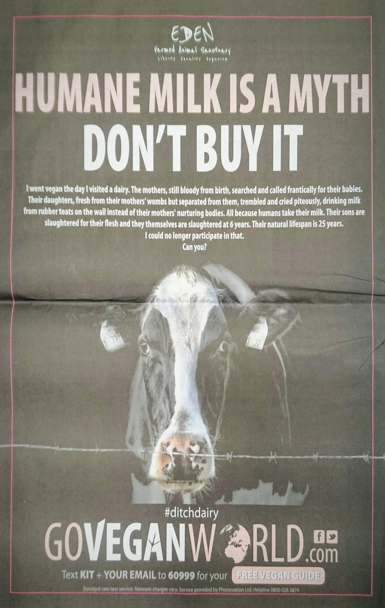 Gareth Barlow on Twitter ""Humane milk is a myth, don't by it" The