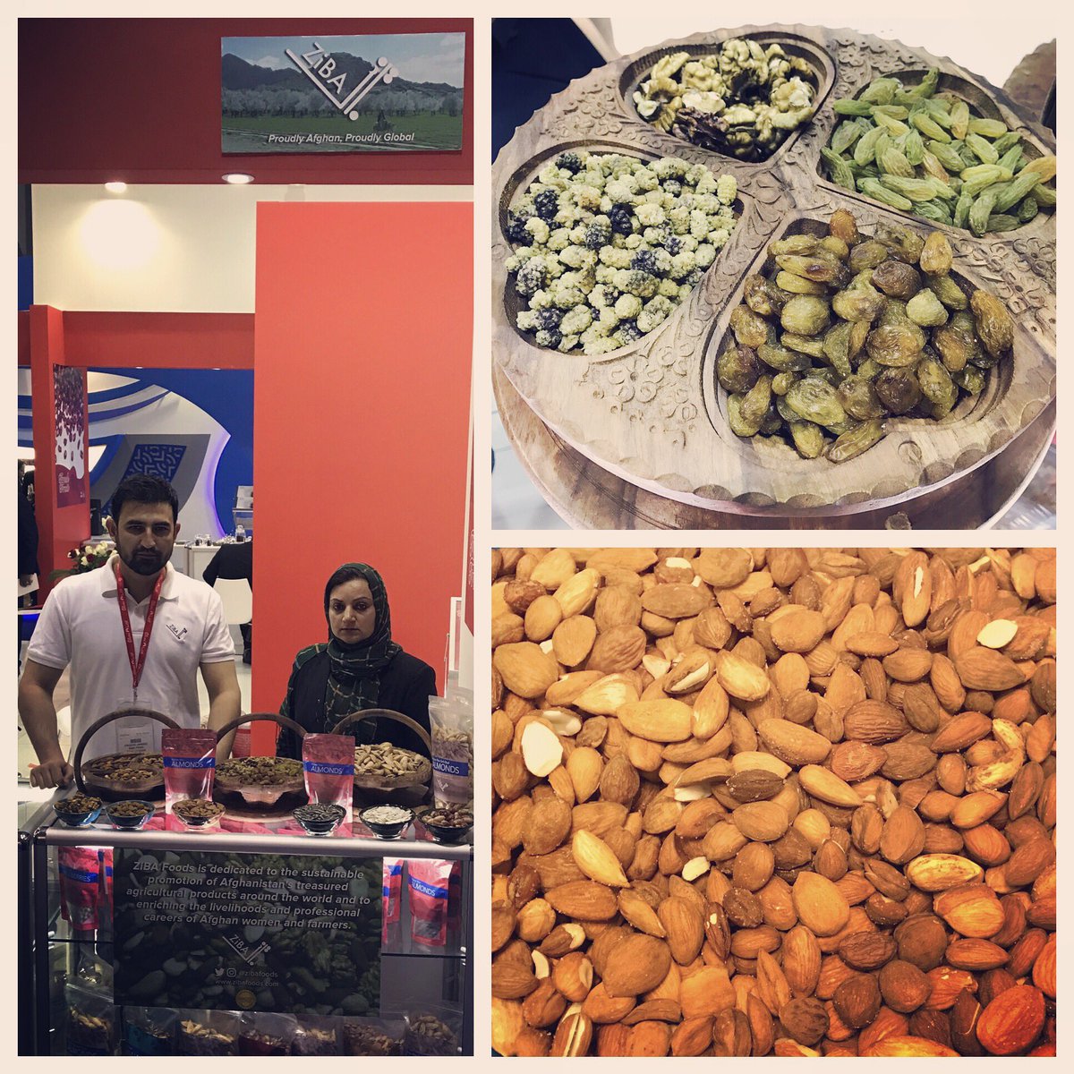 zibafoods's tweet photo. @zibafoods proudly representing #Afghanistan @gulfood!  Come see us at Hall 9, Stand K9-1 https://t.co/V68OgTPNJj