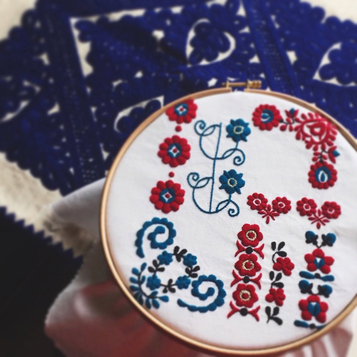 Lotterico 東欧調の花 おしゃれな刺しゅう図案集 ライン コーナーより 刺繍 刺しゅう Applemints Embroidery アップルミンツ 東欧刺繍 ロッテリコ