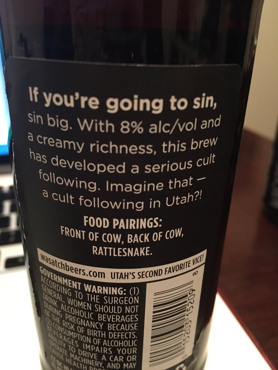 rodrigueztori_'s tweet photo. This local Utah beer 😂 #Devastator #WasatchBeer #NotAllUtahBeerIs3% https://t.co/o2OjdQFZ64