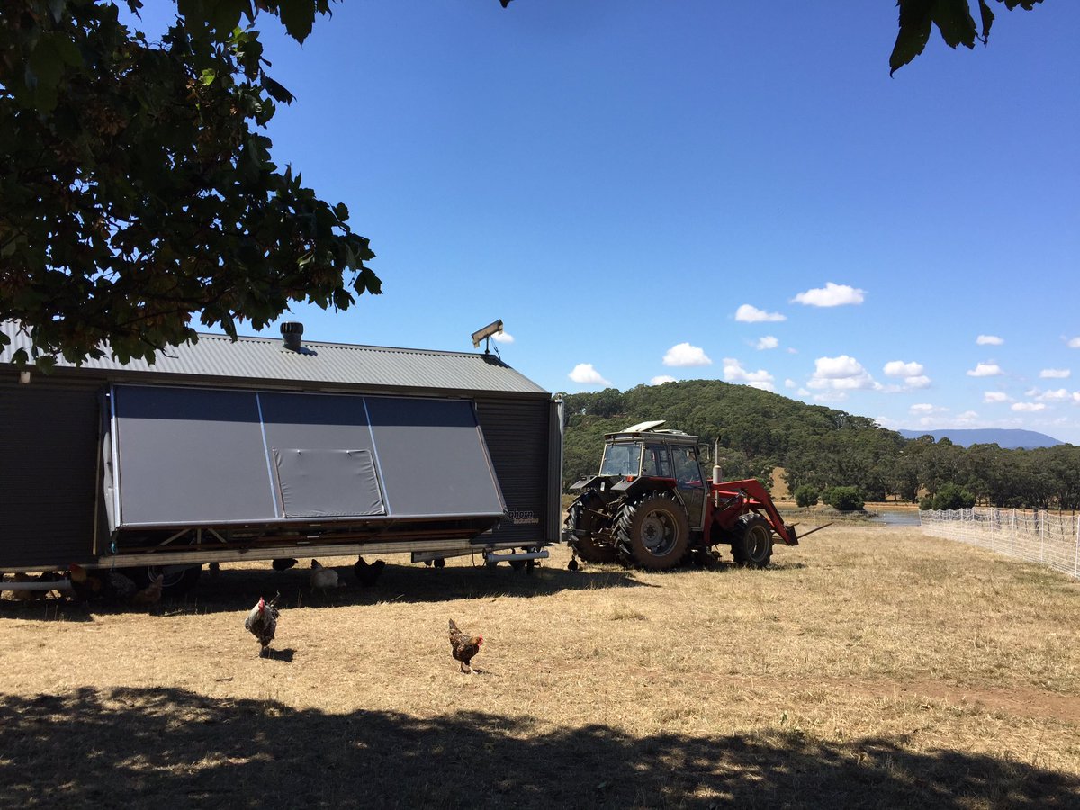 All aboard...time to move the chook house for this week.