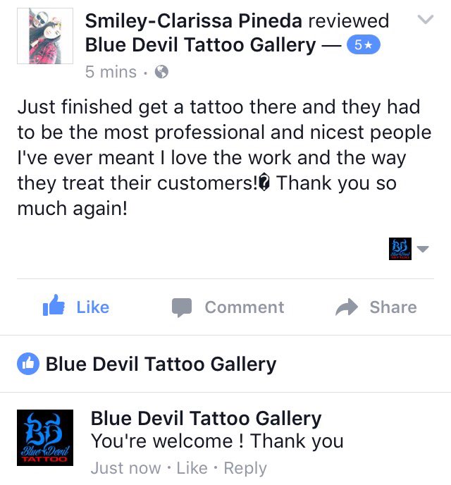 BlueDevilYbor's tweet image. Thanks Clarissa ! We're happy you had such a great experience #bluedeviltattoo #bdpiks #yborcity
