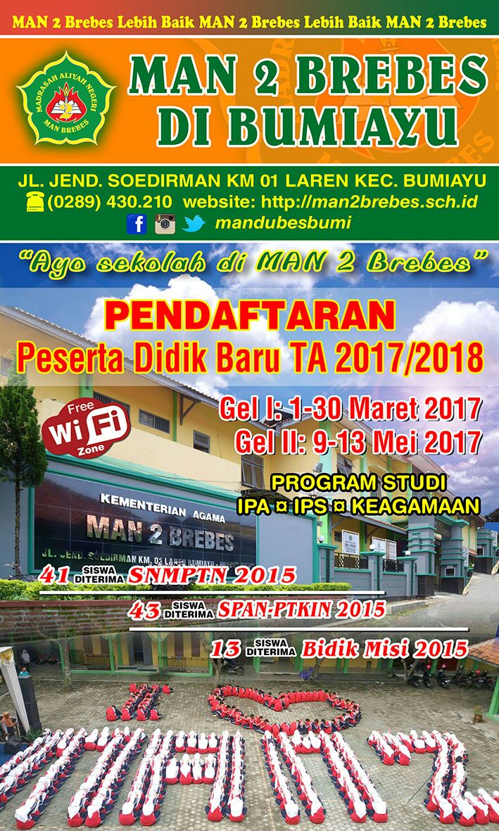 man2brebes's tweet photo. PPDB MAN 2 BREBES. Ayo Sekolah di MAN 2 Brebes. https://t.co/LaOlIT8M78