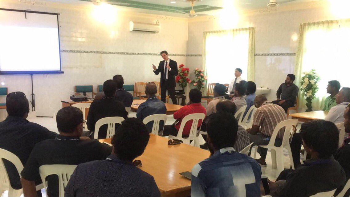 MoEnvmv's tweet photo. Two-day workshop on supervision,construction &amp; implementation of hybrid renewable energy systems 4 FENAKA engineers commenced today@HA atoll https://t.co/6Inh1lKmHr