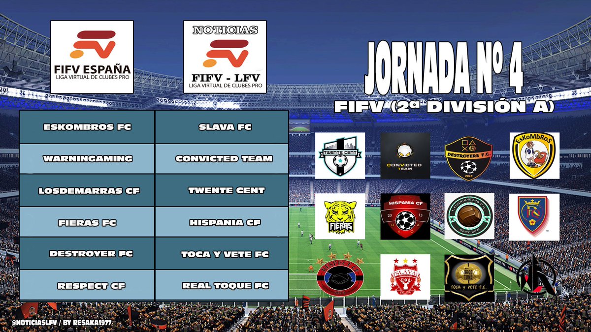 Estos son los encuentros de la 2ª División A de @FifvEspana que se disputarán esta noche correspondientes a la Jornada Nº4