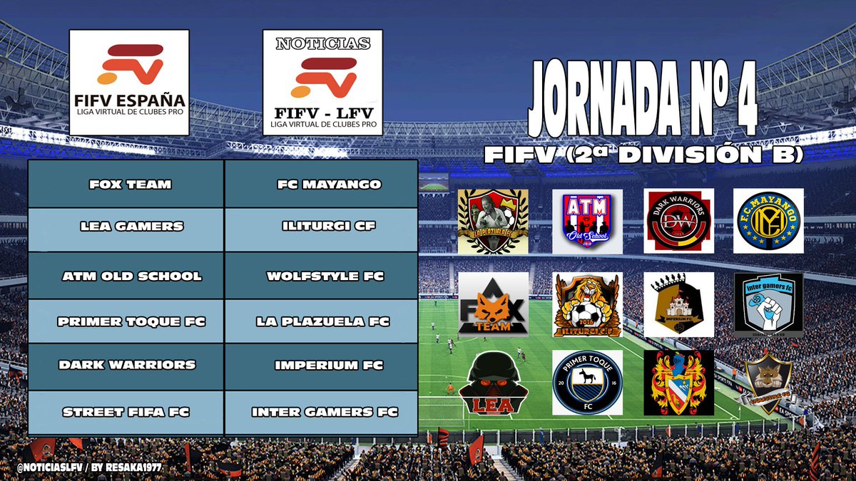 Estos son los encuentros de la 2ª División B de @FifvEspana que se disputarán esta noche correspondientes a la Jornada Nº4