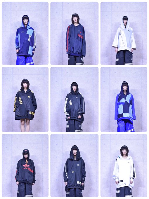 和洋折衷 リメイク パーカー Adidas ジャージ 再構築 ユニ