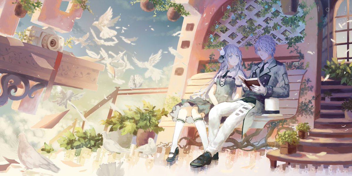 Good memories with my OCs Ikuya &amp; Ikuyo. I noticed their designs have barely changed since I created 4 years ago. #originalcharacter 