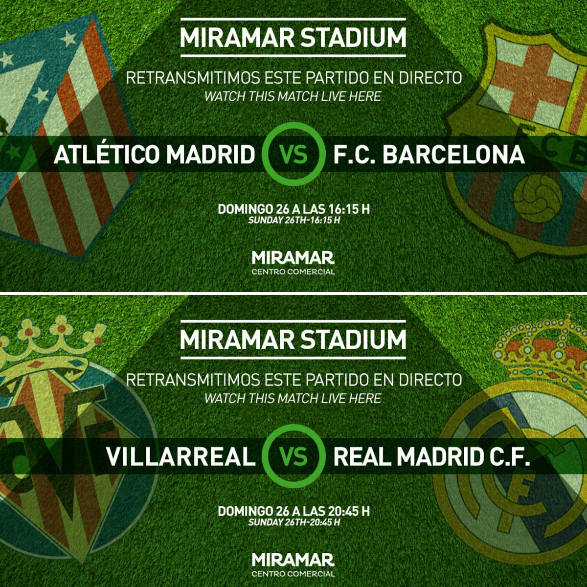 Miramar_CC's tweet photo. ¡Doble sesión de #fútbol hoy en #MiramarStadium! ¿Te vienes? Mira los dos partidazos que te esperan: https://t.co/2MMmJyVpR0 #Fuengirola https://t.co/GSV64kObeB