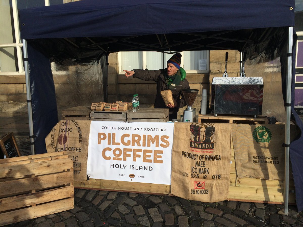 Newcastle quayside market and holy island both currently serving the freshest pilgrims coffee. Come and say hey🙋#newcastlequayside