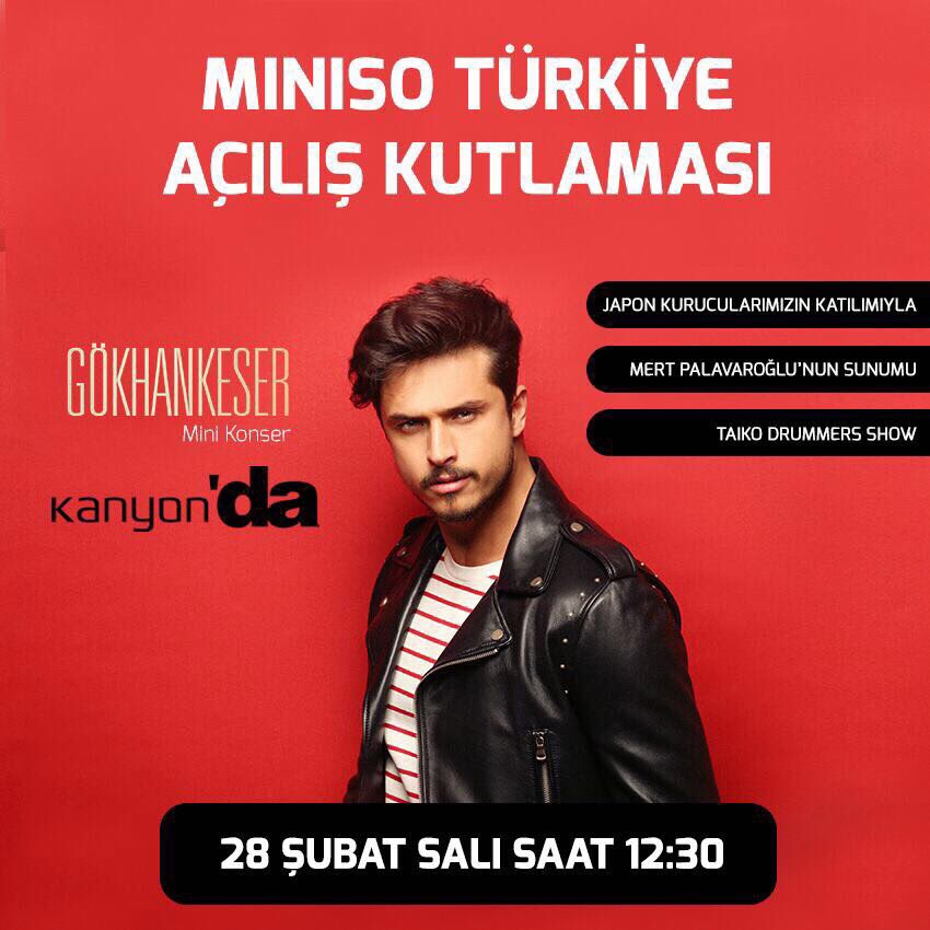 gokhankesernews's tweet photo. Gökhan Keser 28 Şubat Salı günü saat 12.30'da Miniso Türkiye açılış kutlamasında mini konseri ile sahnede olacak! https://t.co/1vVZf8ovMH
