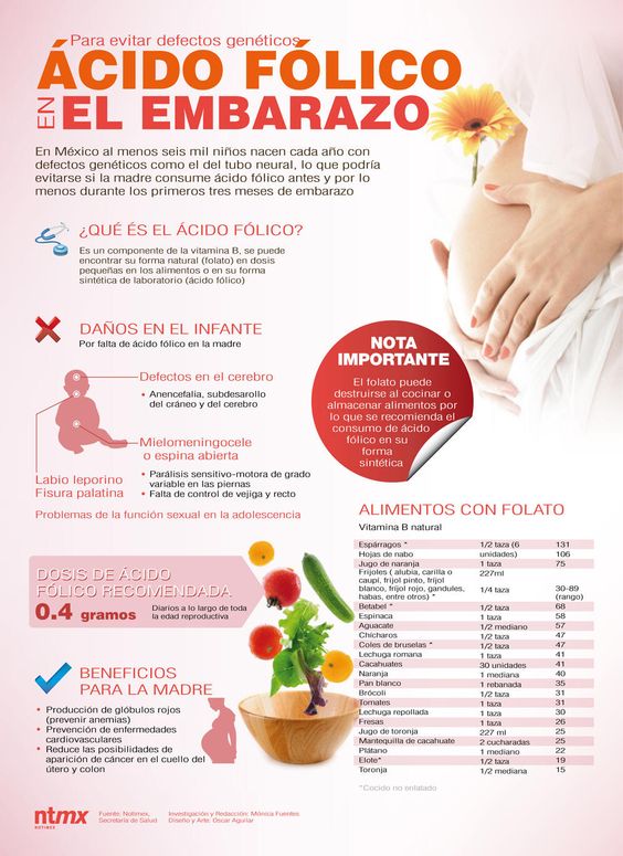 Importancia del ácido fólico en el embarazo