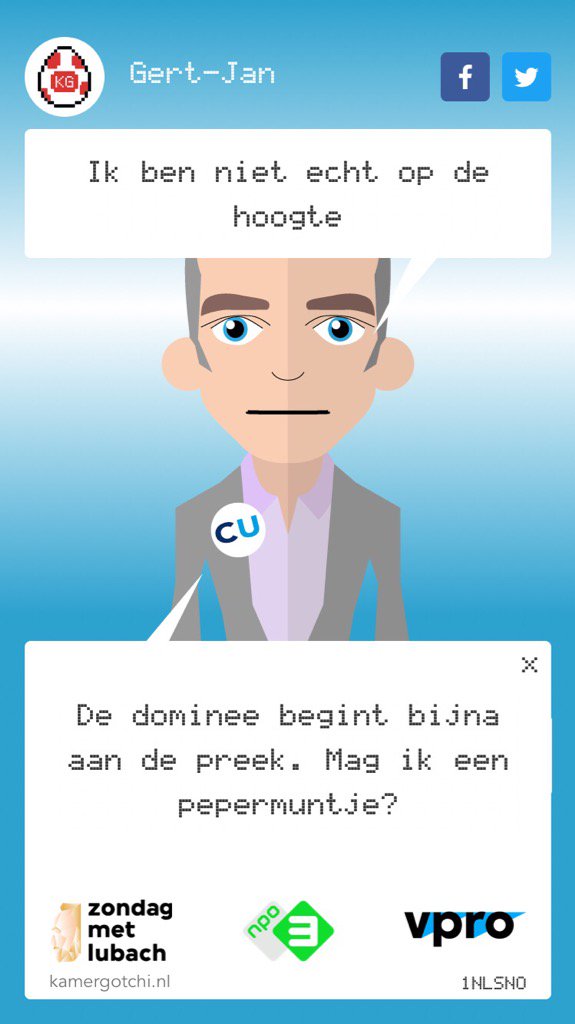 Ik speel Kamergotchi en ik moet voor Gert-Jan zorgen. #zml kamergotchi.nl