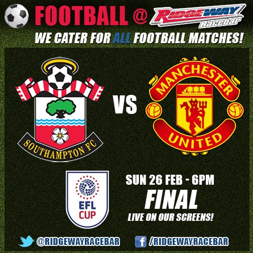 Who will take the EFL Cup today? Come join us and support your team! Game kicks off 6pm