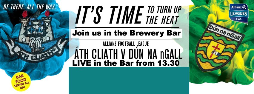 BarBrewery's tweet photo. LIVE  @BarBrewery #Letterkenny from 1.30 - @DubGAAOfficial Vs. @donegalgaa https://t.co/Y75S5jzBo0