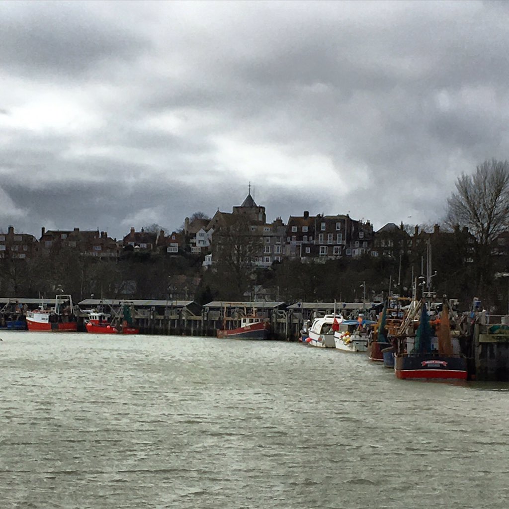Rye Fishing Fleet on a cold, windy and grey day! Rye Town in the background.
