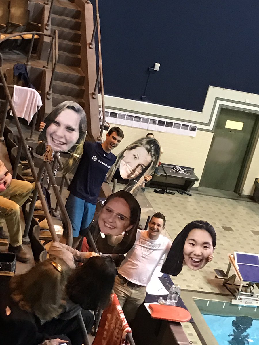 YaleWaterPolo's tweet photo. Big Head @YaleWomensWaPo says #GoBulldogs #LetsGoYale v @TUWaterPolo (still losing 3-7) @CWPAWaterPolo https://t.co/9nOtTSSTzn