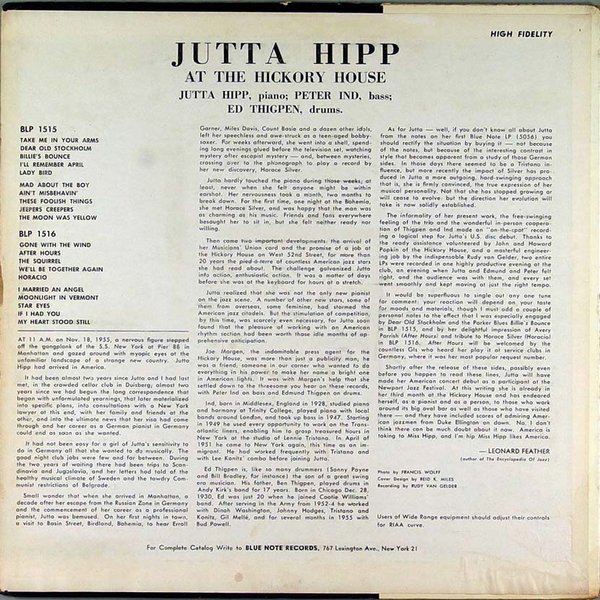 karyobin014's tweet photo. #JuttaHipp🎹– At The Hickory House Volume 1 &amp; 2   Blue Note🇺🇸– BLP 1515/16  1956
https://t.co/SgSfjKCjPf #Jazz
#PeterInd(b) #EdThigpen(ds) https://t.co/yTPH8ejRaV